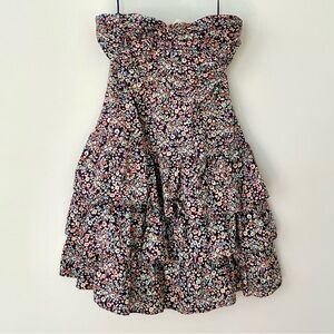 Y2K Express Floral Ruffle Drop Waist Tube Dress